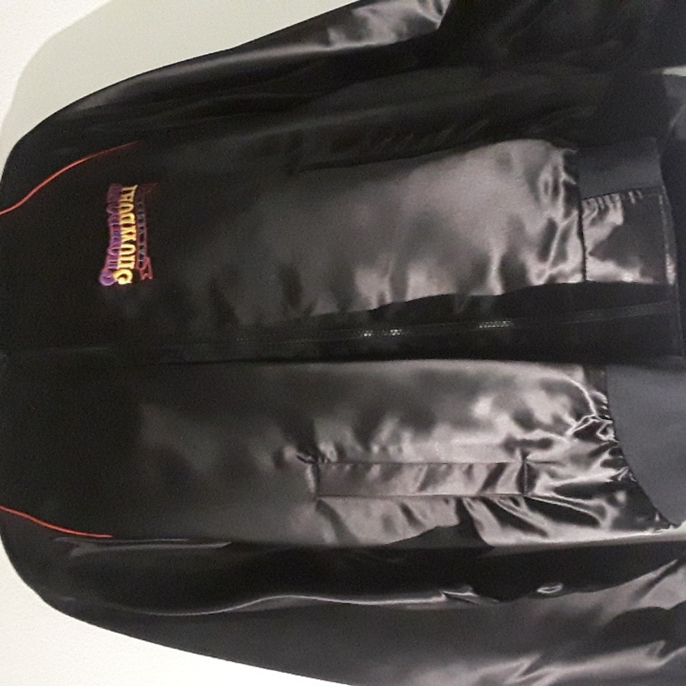 C9 - VTG. SHOWBOAT LAS VEGAS NEVADA SZ XL SATINY BLK ZIPPERED JACKET